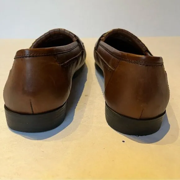 Nunn Bush Men's York Cognac Leather Loafers Brown Size 10 1/2M