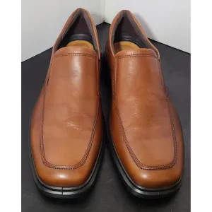 NWOB Ecco Men's Cognac Leather Helsinki 2 Slip-On Loafers Mens Size US8 EU41