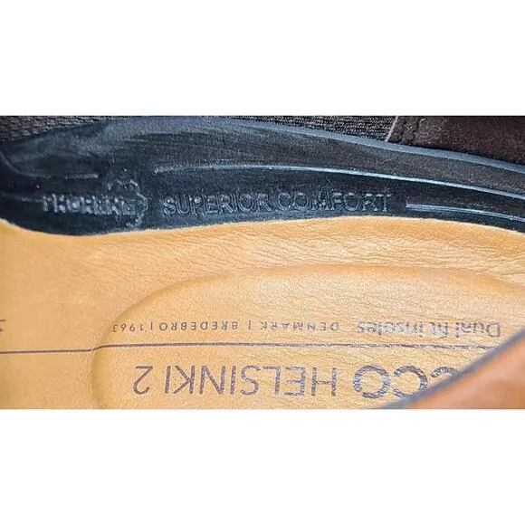 NWOB Ecco Men's Cognac Leather Helsinki 2 Slip-On Loafers Mens Size US8 EU41