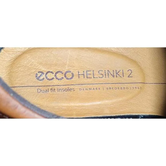 NWOB Ecco Men's Cognac Leather Helsinki 2 Slip-On Loafers Mens Size US8 EU41