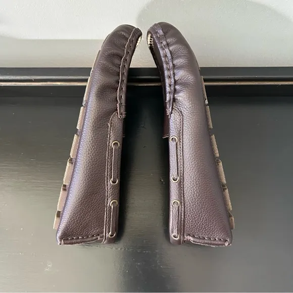 NWOB Janie and Jack Brown Leather Driver Loafers, Size 3 Little Boys