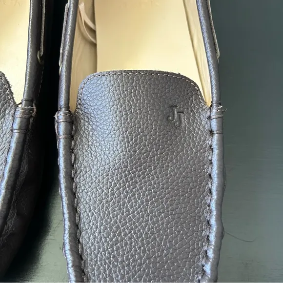 NWOB Janie and Jack Brown Leather Driver Loafers, Size 3 Little Boys