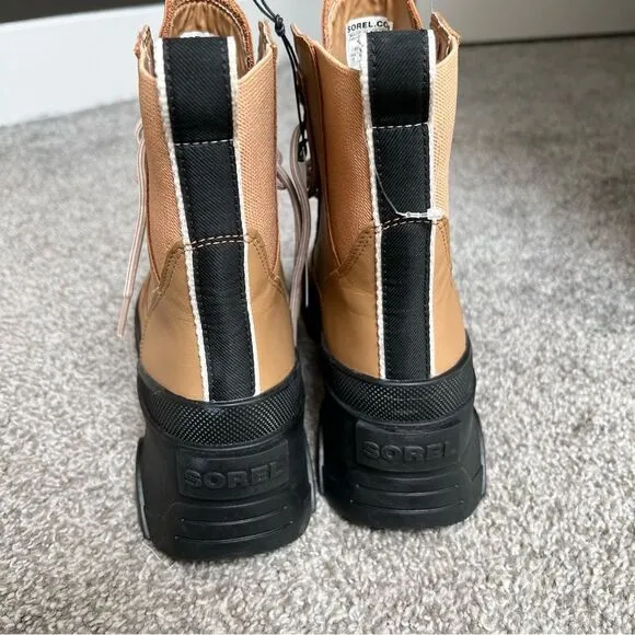 NWOB Sorel Brex Lace Waterproof Boot in Tawny Buff / Black | Size 10
