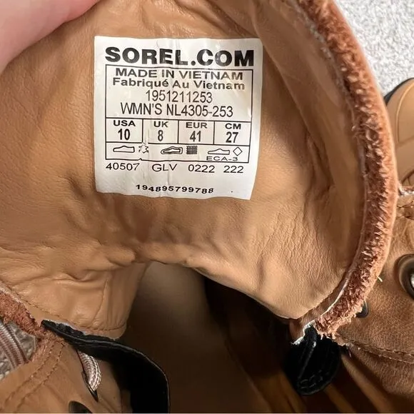 NWOB Sorel Brex Lace Waterproof Boot in Tawny Buff / Black | Size 10