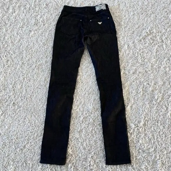 NWOT!  Authentic Armani Jeans Long Straight Leg Jeans in Dark Grey - Size 25