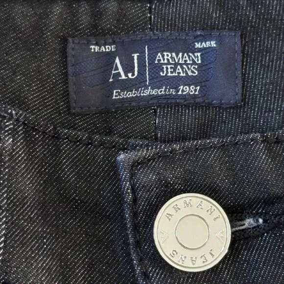 NWOT!  Authentic Armani Jeans Long Straight Leg Jeans in Dark Grey - Size 25