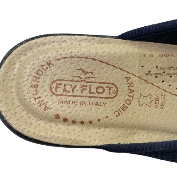 NWOT Fly Flot Women’s Navy Mesh Fabric Lightweight Slip On Sandals
