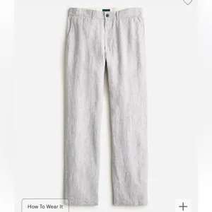 NWOT j crew pebbel grey Classic-fit linen trouser