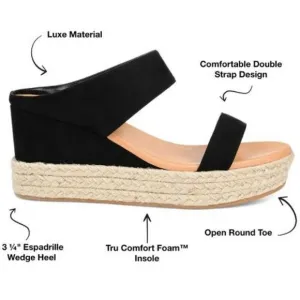 NWOT Journee Collection Womens Alissa Comfort Foam Wedge Heel Espadrille Sandals