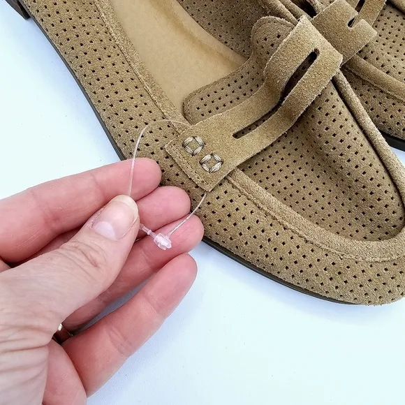NWOT Lucky Brand Caylonp Tan Perforated Suede Leather Loafers