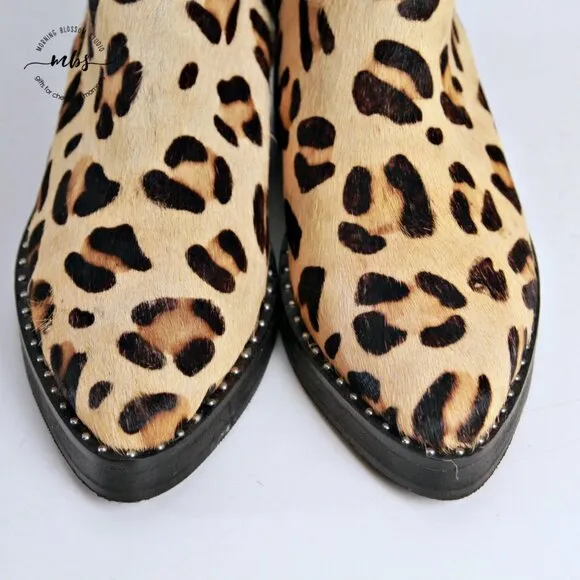 NWOT One Teaspoon Leopard Leather Chelsea Boots