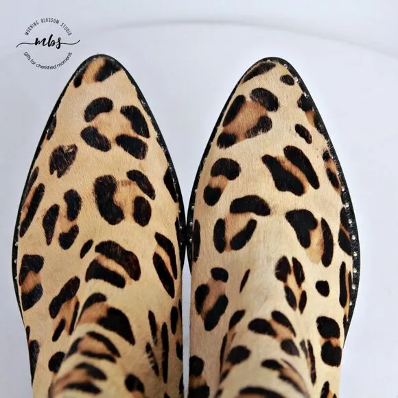 NWOT One Teaspoon Leopard Leather Chelsea Boots
