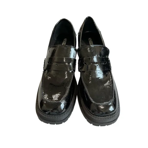 NWOT‎ Seychelles Platform Penny Black Patent Leather Loafers Mary Janes Size 9.5