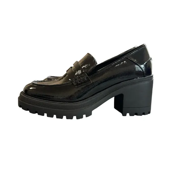 NWOT‎ Seychelles Platform Penny Black Patent Leather Loafers Mary Janes Size 9.5