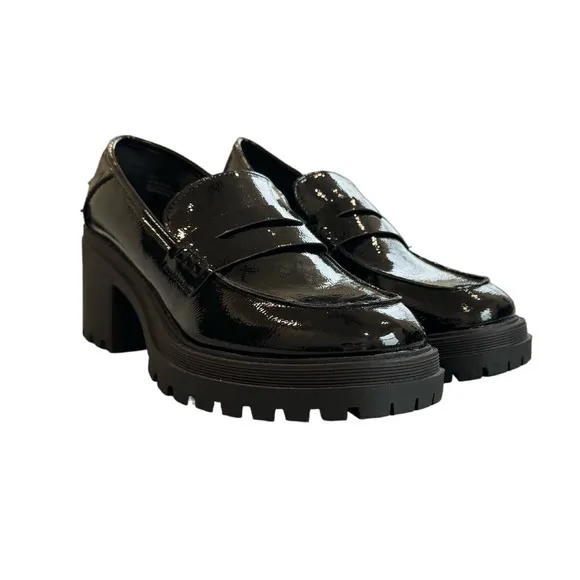 NWOT‎ Seychelles Platform Penny Black Patent Leather Loafers Mary Janes Size 9.5
