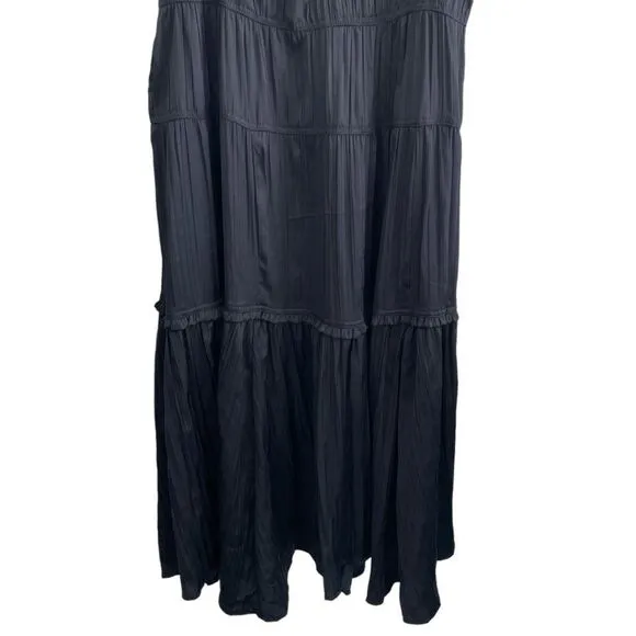 NWOT Anthropologie Ruched Slip Dress Black Size 4