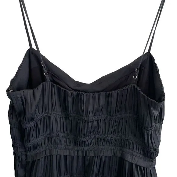 NWOT Anthropologie Ruched Slip Dress Black Size 4