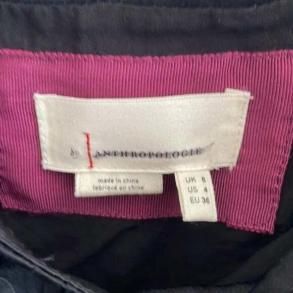 NWOT Anthropologie Ruched Slip Dress Black Size 4