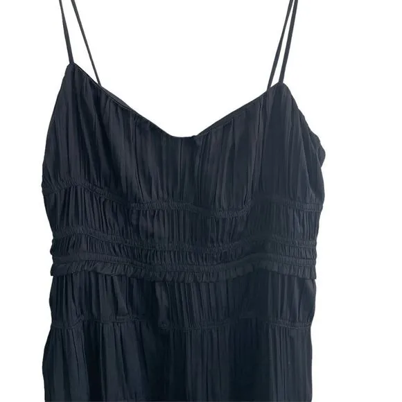 NWOT Anthropologie Ruched Slip Dress Black Size 4