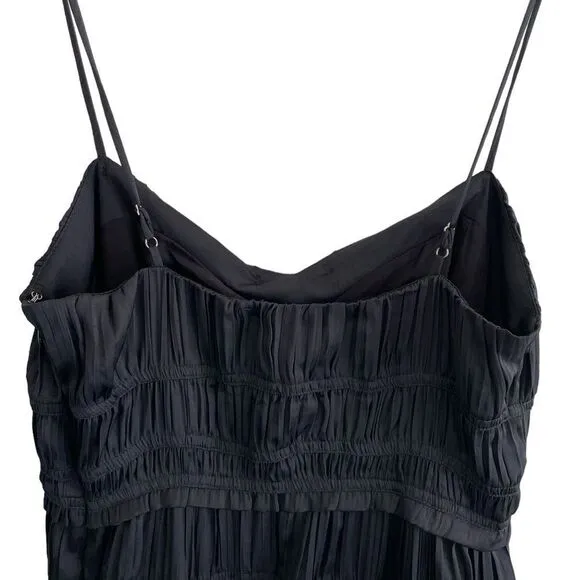 NWOT Anthropologie Ruched Slip Dress Black Size 4