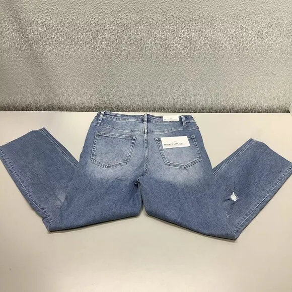 NWT BAYEAS Women's Jeans High Rise Slim Straight W/ Raw Hem Size 30 Blue