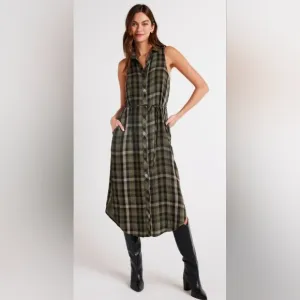 NWT Bella Dahl Sleeveless Button Down Midi Dress