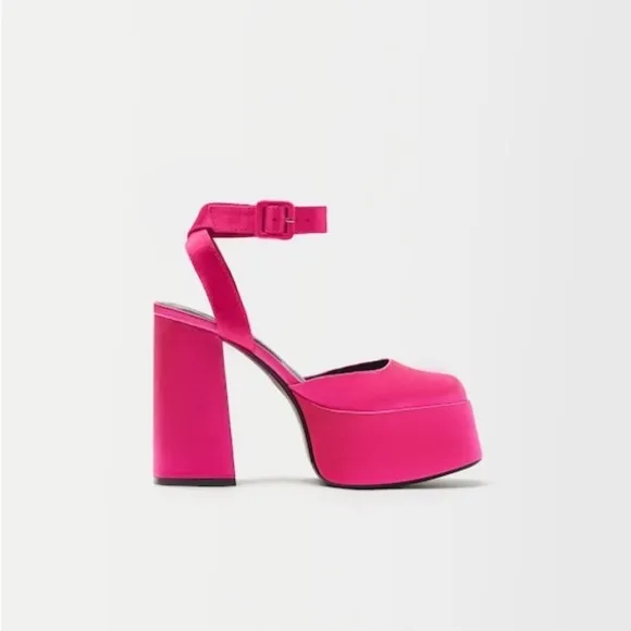 NWT BERSHKA High-heel XL platform sandals sz 8