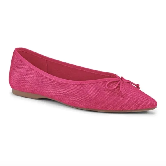 NWT Birdies Goldfinch flat raffia shoes medium pink size 8.5 Raspberry