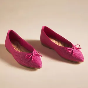 NWT Birdies Goldfinch flat raffia shoes medium pink size 8.5 Raspberry
