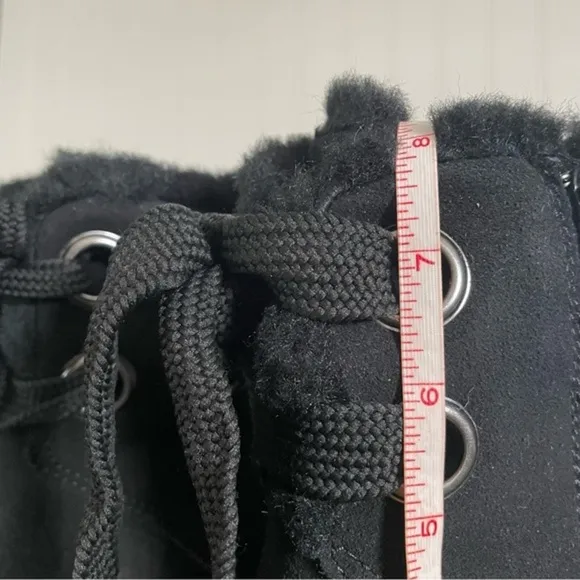 NWT Bos. &amp; Co. CACHET Waterproof Wool Lined Lace-Back Boots in Black Suede