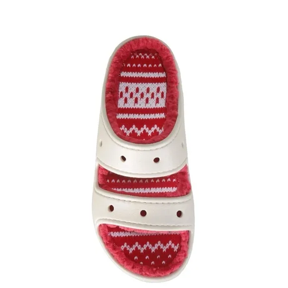 NWT Crocs Classic Cozzzy Holiday Sweater Women's Sandals with CHARMS!!  SZ-W8/M6