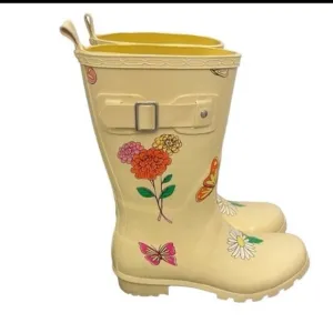 NWT Disney Flower and Garden Hidden Mickey Rain Boots