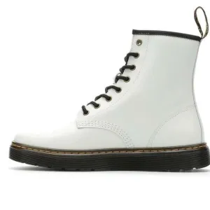 NWT Doc MARTENS- ZAVALA ALL WHITE CANVAS TALL COMBAT BOOTS SIZE 8
