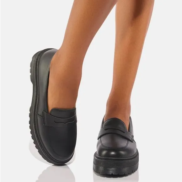 NWT Dolls Kill Black ‘Best To Do It’ Vegan Leather Loafer Shoes