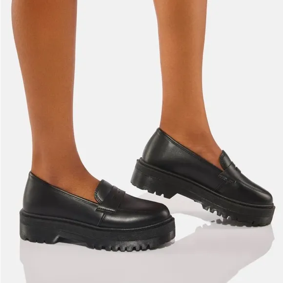 NWT Dolls Kill Black ‘Best To Do It’ Vegan Leather Loafer Shoes