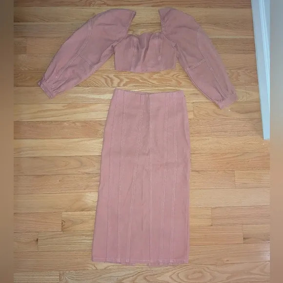 NWT FREE PEOPLE MARLEY DENIM SET