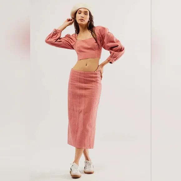 NWT FREE PEOPLE MARLEY DENIM SET