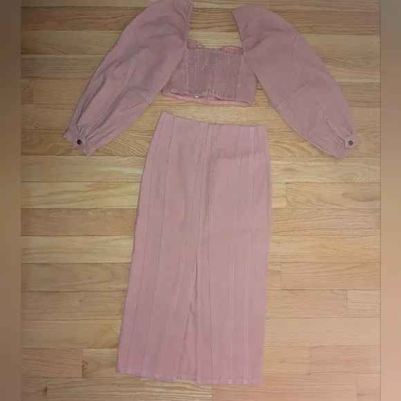 NWT FREE PEOPLE MARLEY DENIM SET