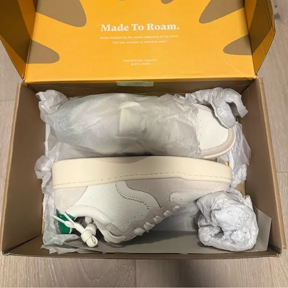 NWT in box the Roma Kelly green  Soludos white sneakers size 5.5