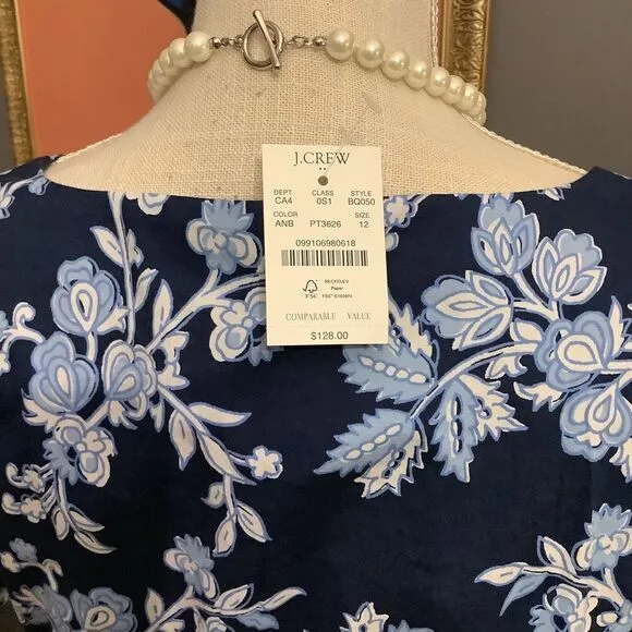 NWT ❤️ J. Crew Tiered Poplin Puff Sleeve MIDI Dress 👗