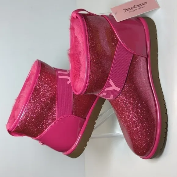 NWT Juicy Couture Citrus Heights glitter rain boots big girl size 5