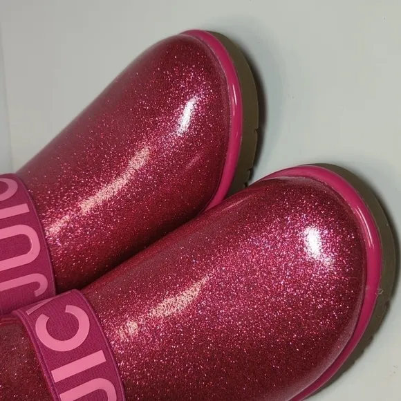 NWT Juicy Couture Citrus Heights glitter rain boots big girl size 5