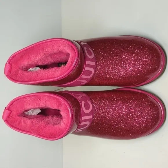 NWT Juicy Couture Citrus Heights glitter rain boots big girl size 5