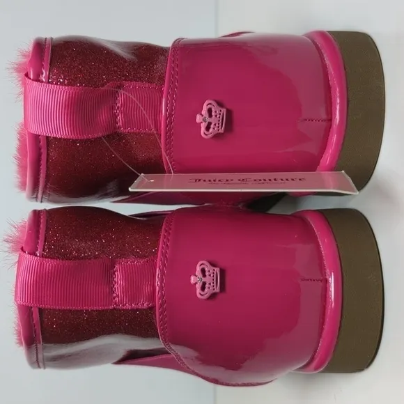 NWT Juicy Couture Citrus Heights glitter rain boots big girl size 5