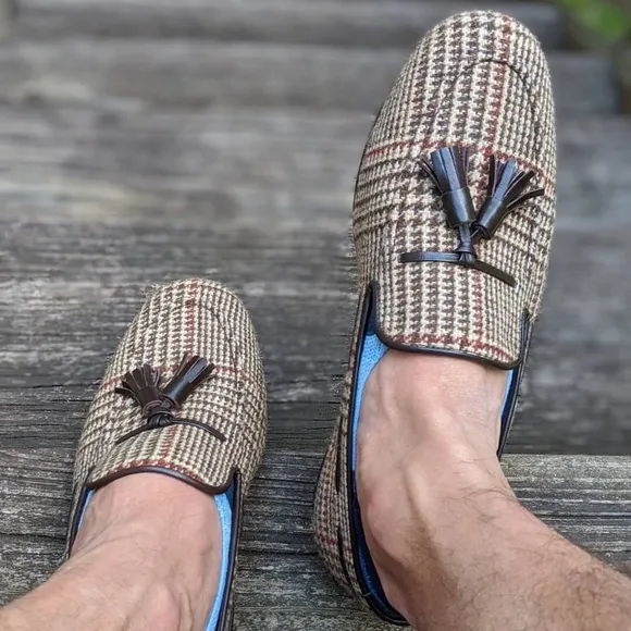 NWT KFG Tweed Tassel Loafers