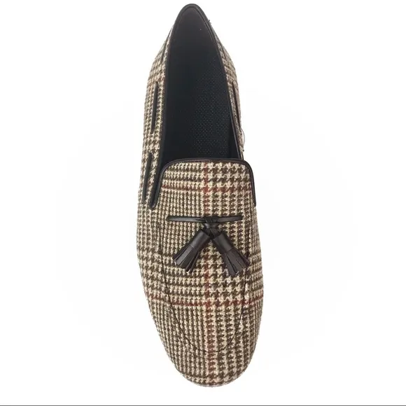 NWT KFG Tweed Tassel Loafers