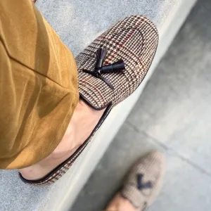 NWT KFG Tweed Tassel Loafers