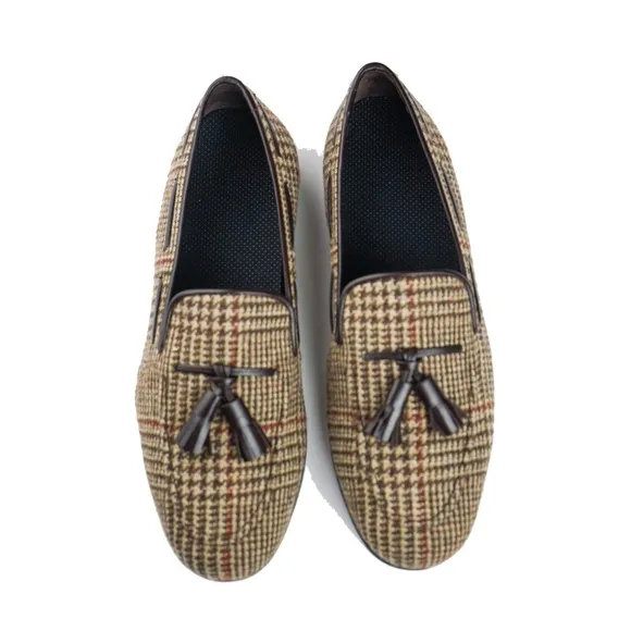 NWT KFG Tweed Tassel Loafers