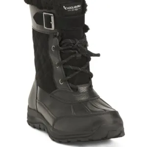 NWT KOOLABURRA BY UGG Black Leather Imree Waterproof Cozy Snow Boots  563tn