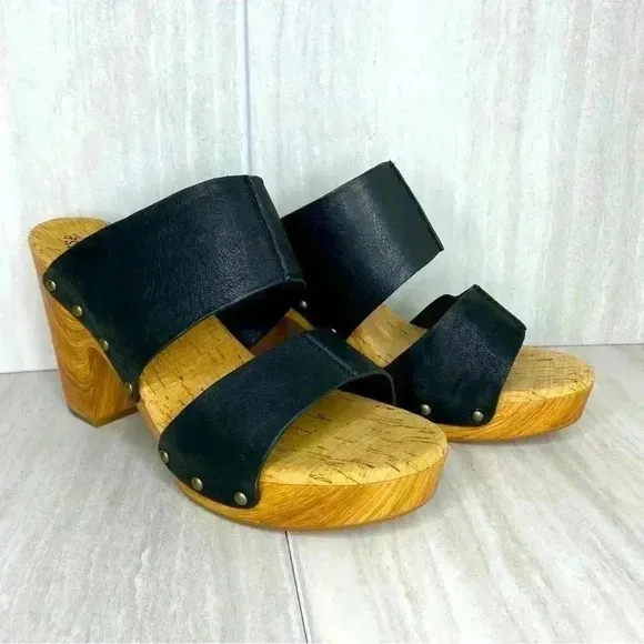 NWT Kork-Ease Darra Black Leather Sandals Women’s Size 10